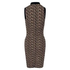 Damen Bodycon Minikleid Mit Mäander-Muster Beige/Schwarz 21 Damen Bodycon Minikleid Mit Mäander-Muster Beige/Schwarz -Noirmade Geschaft damen bodycon minikleid mit maeander muster beige schwarz10