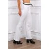 Damen Bundfalten-Stoffhose Mit Schlag Inkl. Gürtel Weiß 2 Damen Bundfalten-Stoffhose Mit Schlag Inkl. Gürtel Weiß -Noirmade Geschaft damen bundfalten stoffhose mit schlag inkl guertel weiss