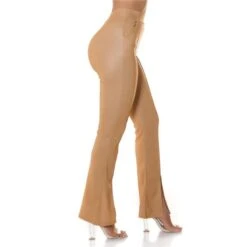 Damen Bundfalten-Stoffhose Mit Schlag Und Schlitz Beige 13 Damen Bundfalten-Stoffhose Mit Schlag Und Schlitz Beige -Noirmade Geschaft damen bundfalten stoffhose mit schlag und schlitz beige3