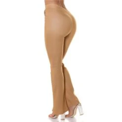 Damen Bundfalten-Stoffhose Mit Schlag Und Schlitz Beige 15 Damen Bundfalten-Stoffhose Mit Schlag Und Schlitz Beige -Noirmade Geschaft damen bundfalten stoffhose mit schlag und schlitz beige5