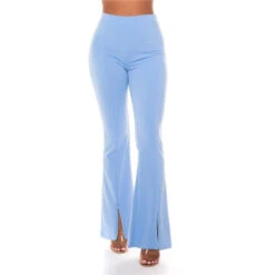 Noirmade Geschaft -Noirmade Geschaft damen high waist bootcut stoffhose mit zippern babyblau2