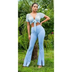 Damen High Waist Bootcut Stoffhose Mit Zippern Babyblau 16 Damen High Waist Bootcut Stoffhose Mit Zippern Babyblau -Noirmade Geschaft damen high waist bootcut stoffhose mit zippern babyblau6