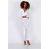 Damen Rippstrick Loungewear-Set Zweiteiler Weiß -Noirmade Geschaft damen rippstrick loungewear set zweiteiler weiss