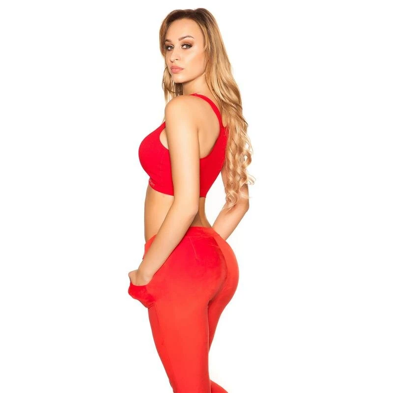 Damen Sport BH Gepolstert Stretch Sportswear Rot 7 Damen Sport BH Gepolstert Stretch Sportswear Rot – Bild 5