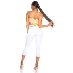 Damen Wasserfall Träger-Top Mit Blumenmuster Gelb -Noirmade Geschaft damen wasserfall traeger top mit blumenmuster gelb6