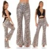 Damen Wetlook Schlaghose Boho-Style Leopard-Optik Multicolor -Noirmade Geschaft damen wetlook schlaghose boho style leopard optik multicolor