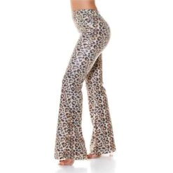 Damen Wetlook Schlaghose Boho-Style Leopard-Optik Multicolor -Noirmade Geschaft damen wetlook schlaghose boho style leopard optik multicolor3