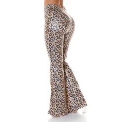 Damen Wetlook Schlaghose Boho-Style Leopard-Optik Multicolor -Noirmade Geschaft damen wetlook schlaghose boho style leopard optik multicolor5