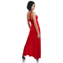 Edles Langes One-Shoulder Abendkleid Mit Strass Rot -Noirmade Geschaft edles langes one shoulder abendkleid mit strass rot3