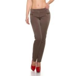 Elegante Business Stoffhose Bundfaltenhose Cappuccino