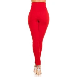 Elegante Damen High Waist Stoffhose Mit Knöpfen Rot -Noirmade Geschaft elegante damen high waist stoffhose mit knoepfen rot7