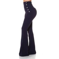 Elegante Damen Highwaist Schlaghose Mit Knöpfen Marine 13 Elegante Damen Highwaist Schlaghose Mit Knöpfen Marine -Noirmade Geschaft elegante damen highwaist schlaghose mit knoepfen marine4