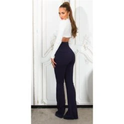 Elegante Damen Highwaist Schlaghose Mit Knöpfen Marine 16 Elegante Damen Highwaist Schlaghose Mit Knöpfen Marine -Noirmade Geschaft elegante damen highwaist schlaghose mit knoepfen marine8