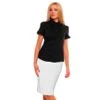 Elegante Kurzarm Bluse Mit Zierfalten Schwarz 2 Elegante Kurzarm Bluse Mit Zierfalten Schwarz -Noirmade Geschaft elegante kurzarm bluse mit zierfalten schwarz