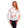 Elegante Langarm Bluse Mit Flechtgürtel Weiß -Noirmade Geschaft elegante langarm bluse mit flechtguertel weiss