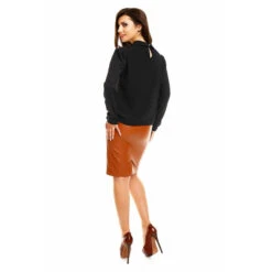 Festliche Damen Langarm Chiffon Bluse Mit Falten Schwarz -Noirmade Geschaft festliche damen langarm chiffon bluse mit falten schwarz4