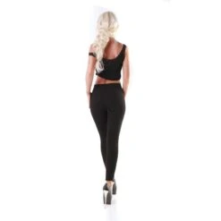 Figurbetonende Damen Stretchhose/Treggings Schwarz -Noirmade Geschaft figurbetonende damen stretchhose treggings schwarz8