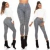 Gefütterte Damen Leggings Kariert Mit Schnalle Schwarz/Weiß 1 Gefütterte Damen Leggings Kariert Mit Schnalle Schwarz/Weiß -Noirmade Geschaft gefuetterte damen leggings kariert mit schnalle schwarz weiss