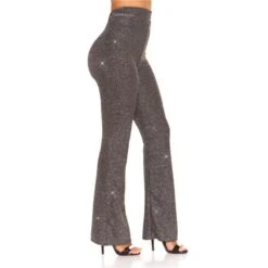 Glamour Damenhose Mit Weitem Bein Und Glitzer Party Silber -Noirmade Geschaft glamour damenhose mit weitem bein und glitzer party silber7