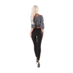 Hautenge Stretch Damenhose Treggings Mit Elastikbund Schwarz -Noirmade Geschaft hautenge stretch damenhose treggings mit elastikbund schwarz6