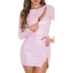 Kurzes Damen Kunstleder Bodycon Minikleid Mit Zipper Rosa 13 Kurzes Damen Kunstleder Bodycon Minikleid Mit Zipper Rosa -Noirmade Geschaft kurzes damen kunstleder bodycon minikleid mit zipper rosa3