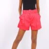 Lockere Damen Sommer Shorts Mit Hohem Bund Inkl. Gürtel Pink -Noirmade Geschaft lockere damen sommer shorts mit hohem bund inkl guertel pink