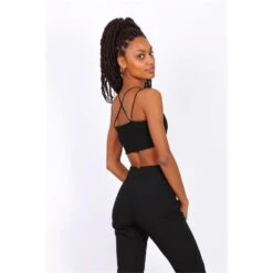 Noirmade Geschaft -Noirmade Geschaft sexy bauchfreies damen top mit gekreuzten traegern schwarz2