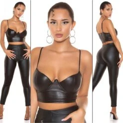 Sexy Bauchfreies Damen Träger Bustier-Top In Wetlook Schwarz 13 Sexy Bauchfreies Damen Träger Bustier-Top In Wetlook Schwarz -Noirmade Geschaft sexy bauchfreies damen traeger bustier top in wetlook schwarz4