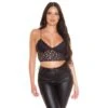 Sexy Bauchfreies Damen Träger Crop Top Aus Spitze Schwarz -Noirmade Geschaft sexy bauchfreies damen traeger crop top aus spitze schwarz