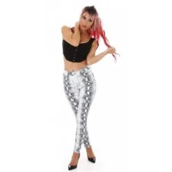 Sexy Damen Highwaist Animal Print Hose In Schlangenoptik Weiß -Noirmade Geschaft sexy damen highwaist animal print hose in schlangenoptik weiss7