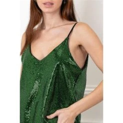 Sexy Damen Party Pailletten-Trägertop Grün -Noirmade Geschaft sexy damen party pailletten traegertop gruen3