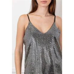 Sexy Damen Party Pailletten-Trägertop Silber -Noirmade Geschaft sexy damen party pailletten traegertop silber3