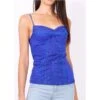 Sexy Damen Spaghettiträger-Top Mit Spitze Royal Blau 2 Sexy Damen Spaghettiträger-Top Mit Spitze Royal Blau -Noirmade Geschaft sexy damen spaghettitraeger top mit spitze royal blau
