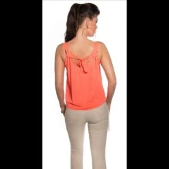 Sexy Loose-Fit Chiffon Top Mit Print "Smile, IT's Weekend" Coral -Noirmade Geschaft sexy loose fit chiffon top mit print smile its weekend coral4