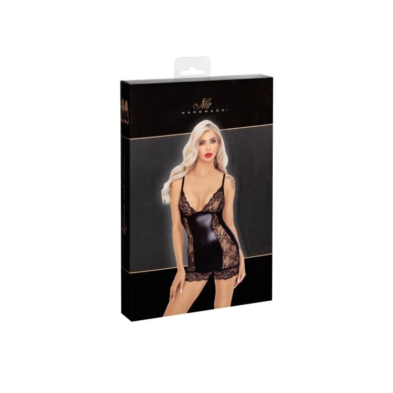 Sexy Noir Handmade Damen Wetlook Minikleid Mit Spitze Schwarz 10 Sexy Noir Handmade Damen Wetlook Minikleid Mit Spitze Schwarz – Bild 8
