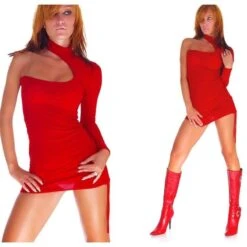 Sexy One-Shoulder Minikleid Rot -Noirmade Geschaft sexy one shoulder minikleid rot3