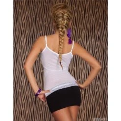 Sexy Spaghettiträger-Top Mit Spitze Weiß -Noirmade Geschaft sexy spaghettitraeger top mit spitze weiss 13