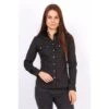 Taillierte Damen Langarm Business Bluse Schwarz -Noirmade Geschaft taillierte damen langarm business bluse schwarz